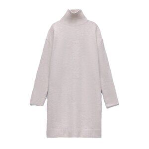 ZARA Turtleneck Sweater dress off white Size M